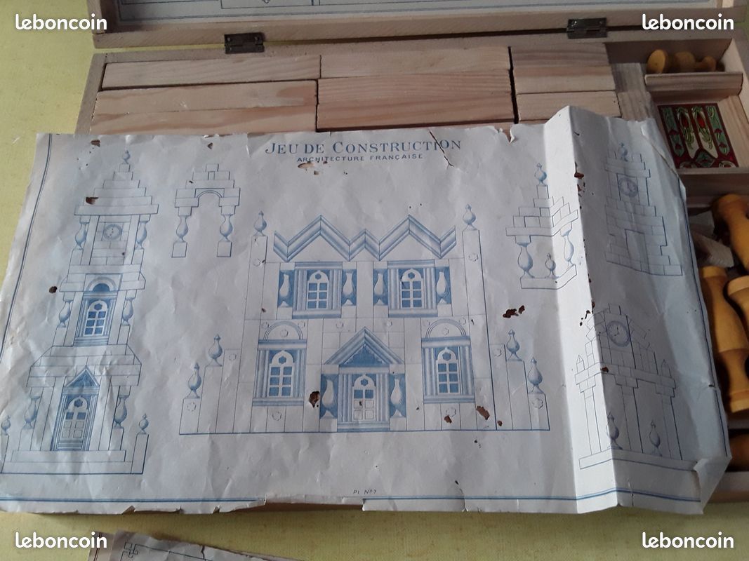 Ancien Jeu De Construction Pour Enfants. Boîte D'Origine. Bois.espagne