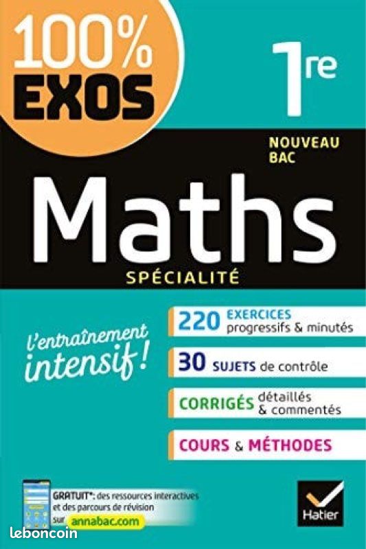 Livre d’exercices de maths 1ere spé (image 1)
