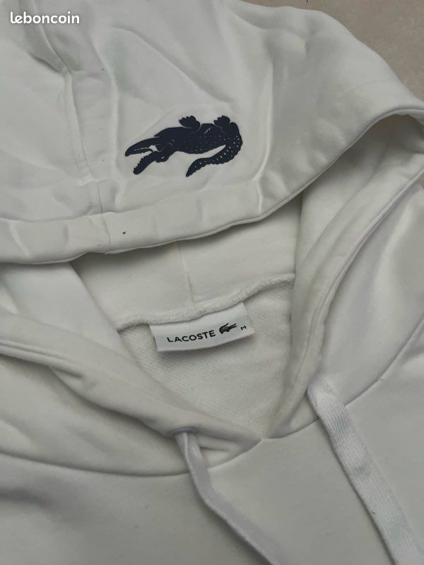 Sweat à capuche Lacoste blanc (image 5)