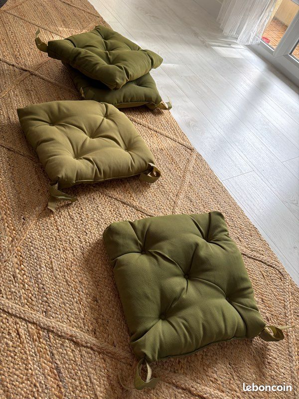Coussins de chaise, vert, 40/35x38x7 cm (image 1)