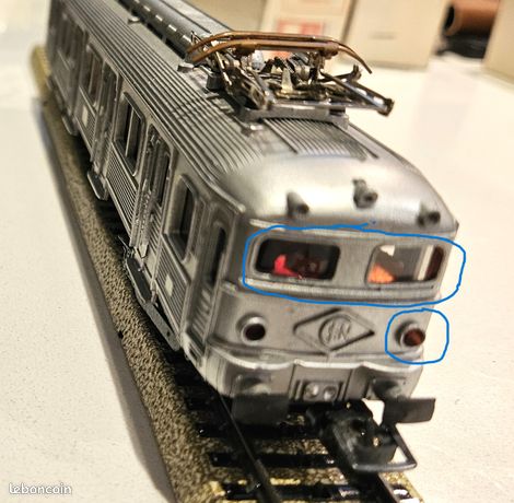 Autorail V.B. Budd INOX + Remorque – SNCF époque Modéliste – Échelle HO – Occasion
