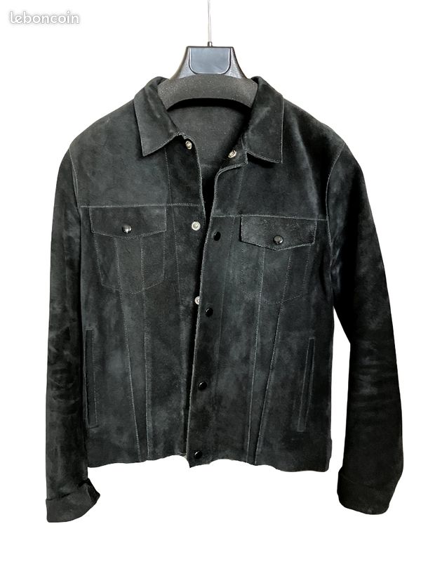 Blouson Cuir Suède SANDRO Vêtements