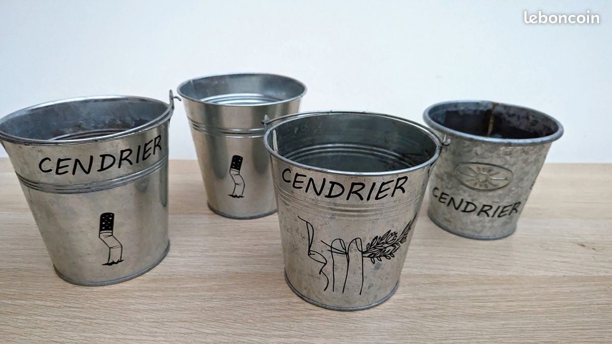 Lot De 2 Vases à Fleurs En Métal Galvanisé Vintage Pour Pot à