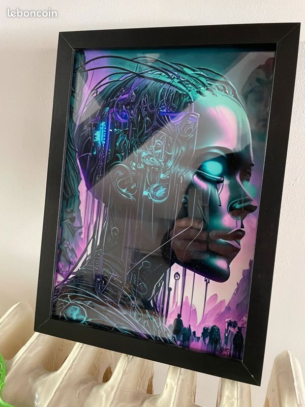Print portrait femme futuriste connecté (image 2)