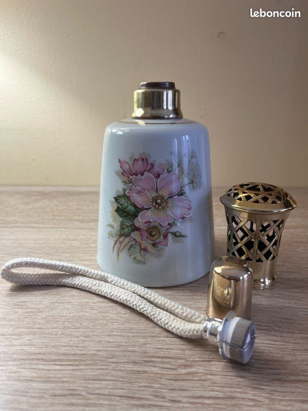 Lampe Berger Porcelaine De Limoges – Charles Ahrenfeldt – 1960, Complète, France