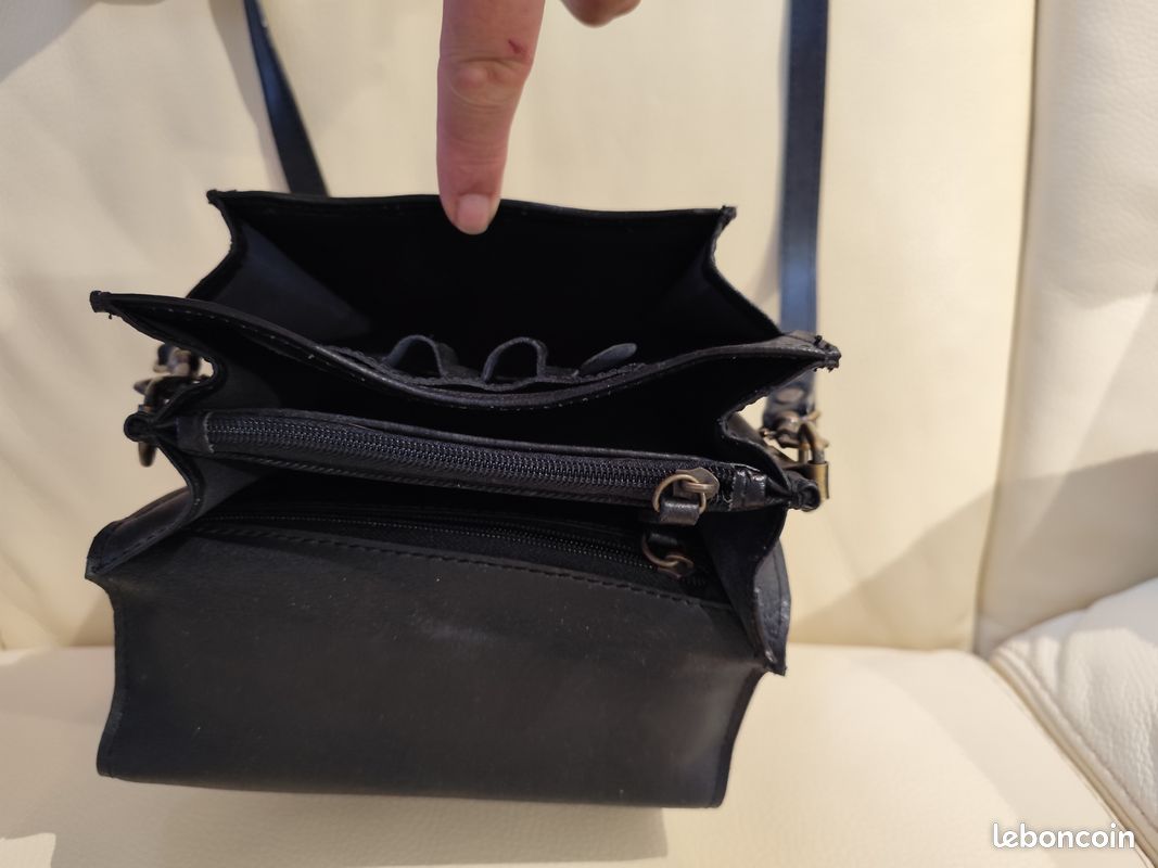 Sacoche bandoullière cuir véritable (image 3)