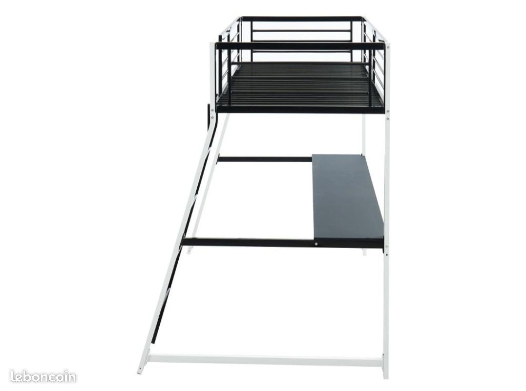 Lit mezzanine + bureau enfant 90x190 (image 4)