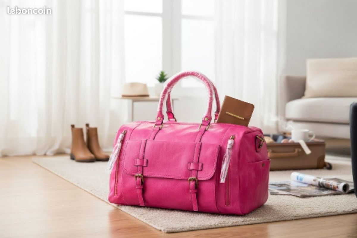 Sac de voyage cuir polyuréthane rose fushia neuf - Accessoires & Bagagerie
