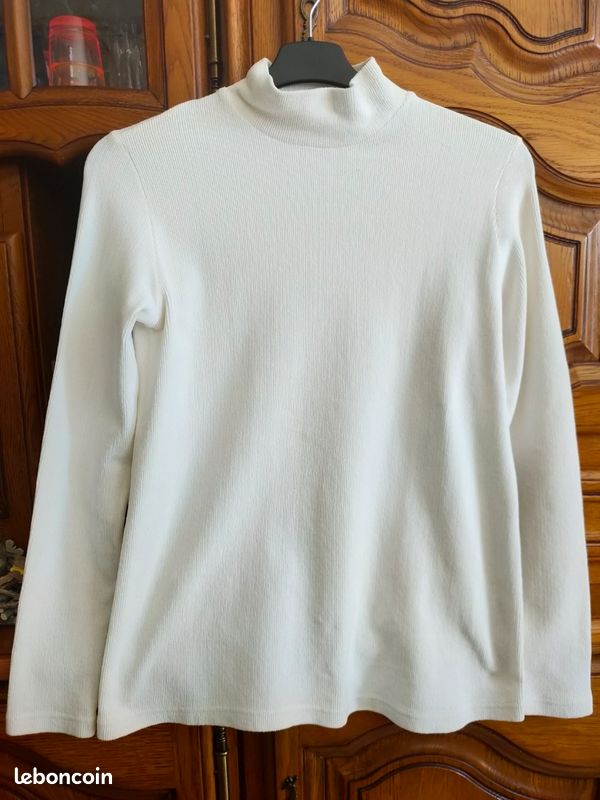 Pull en tricot noué manches longues taille M : Achat occasion | Pulls (femme) Blanc Très bon état
