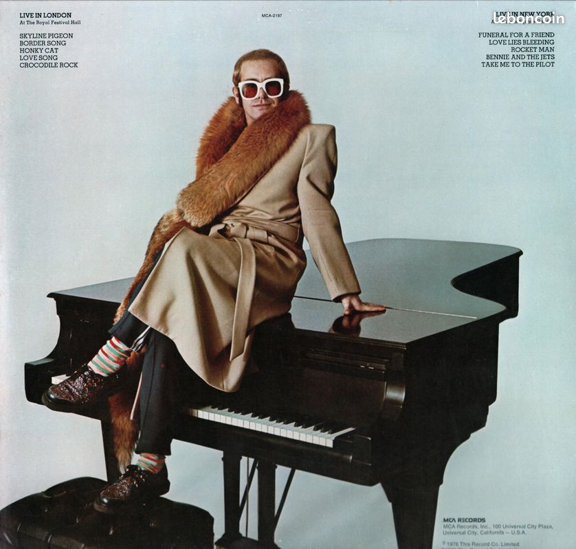 Elton John - Here and There - Vinyle Made in USA, MCA Records 993, 1976 - Honky Cat - Love Song - Crocodile Rock - Rocket Man - Bennie and the Jets - Take Me To The Pilot - Love Lies Bleeding... Etc (image 2)