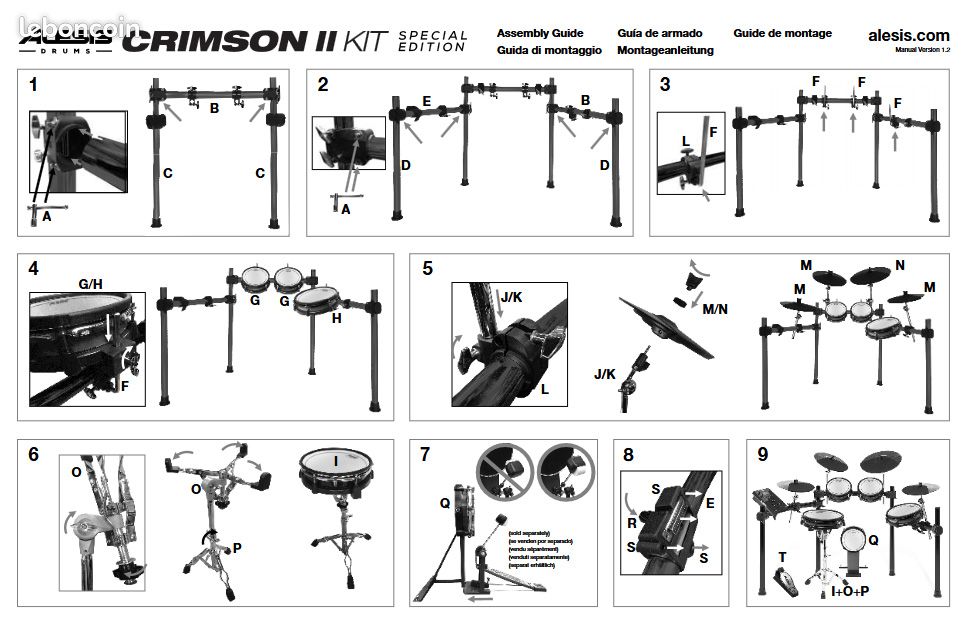 Alesis Crimson 2 Kit 9 nine-pieces electronic drum kit mesh heads (image 7)