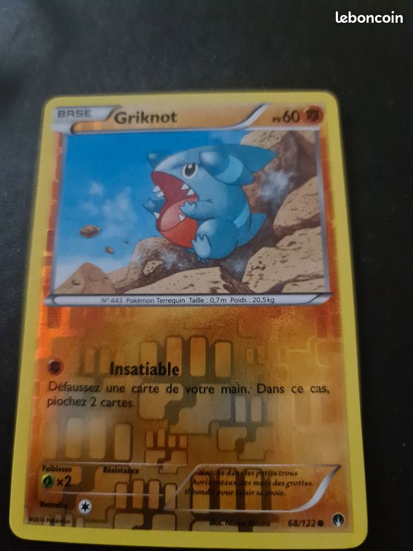 Pokemon XY RUPTURE TURBO 68/122 GRIKNOT REVERSE (image 1)