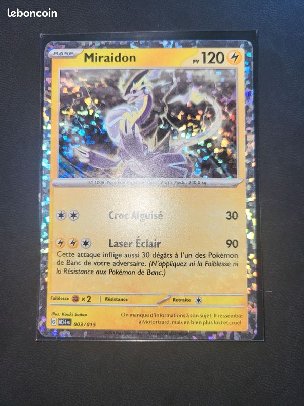 Carte Pokemon Miraidon Holographique 003/015 Mcdo 2024 - Collection