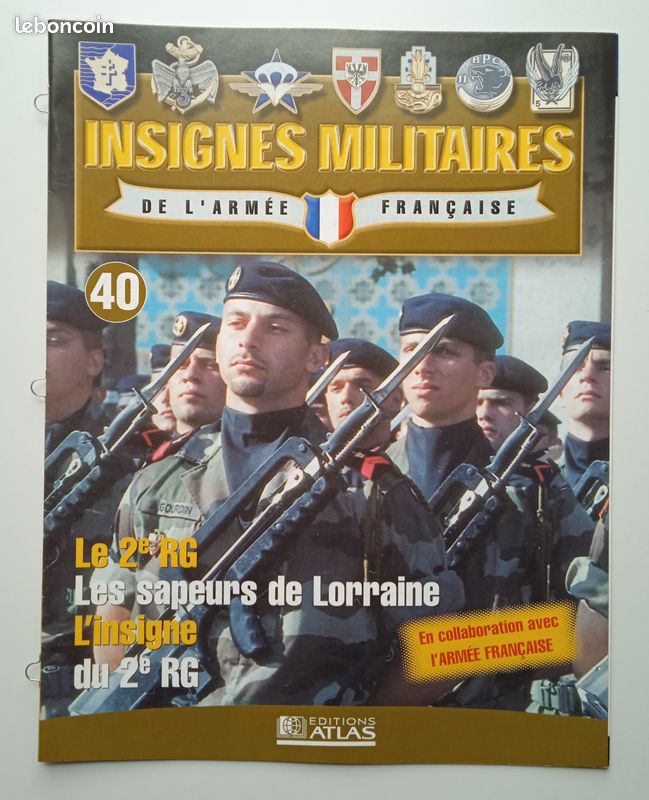 Insigne militaire collection Atlas "2ème RG" (image 2)
