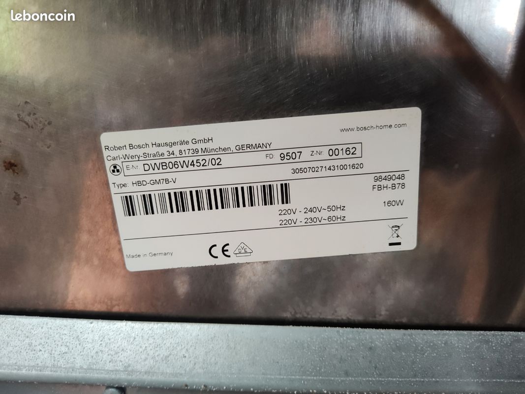 Hotte bosch inox 60cm be 7 ans (image 2)