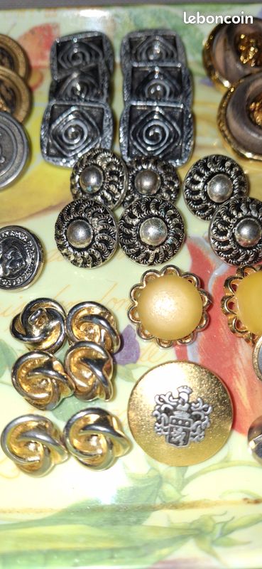 Lot De 6 Boutons Anciens En Métal - Occasion Très Bon état Vintage | Boutons De Mercerie Pour Couture, Customisation