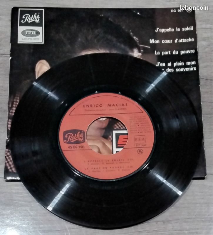 Vinyle 45 Tours 4 Titres Enrico Macias J'appelle le soleil (image 2)