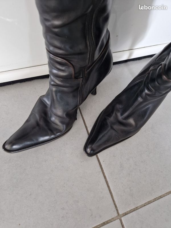 Botte femme cuir marron pointure 35 (image 3)