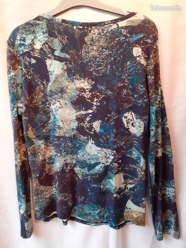 Blouse femme camaieu bleu Sym (image 4)