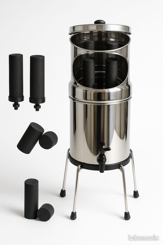 🖤 Bougie 100 % charbon actif – Compatible filtres à eau par gravité (image 2)
