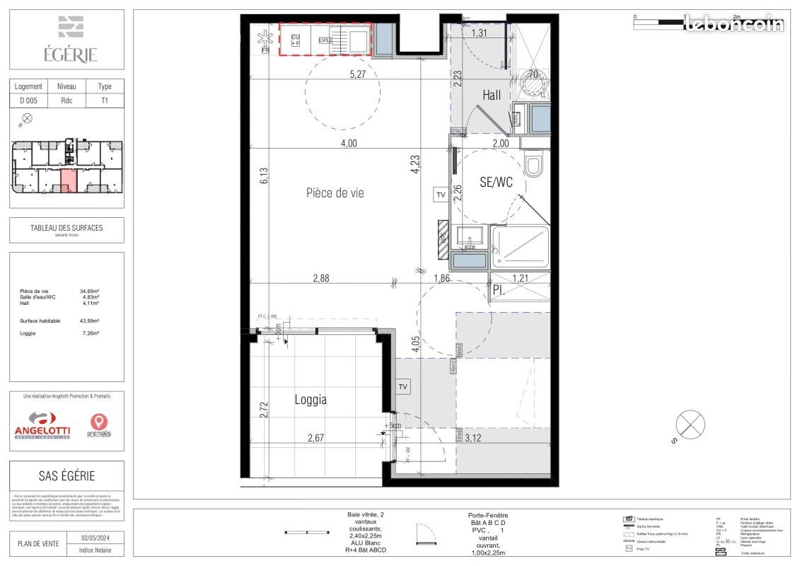 Appartement 2 pièces 43 m² · à Béziers · 43 m² · 630 €/mois