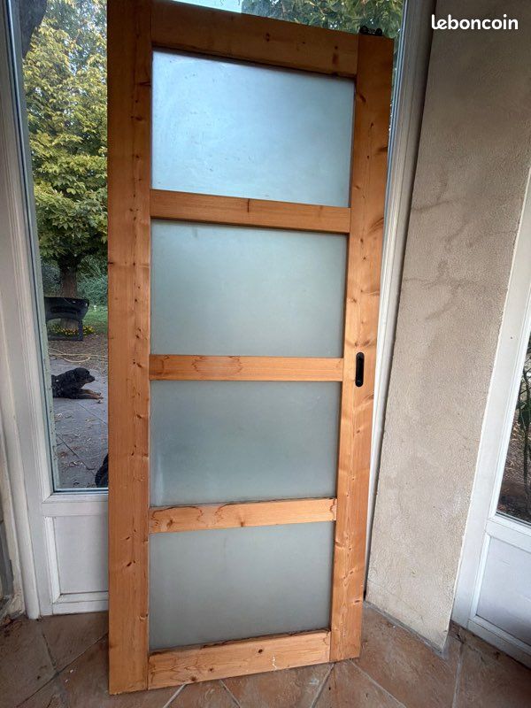 Porte coulissante bois et verre (image 3)