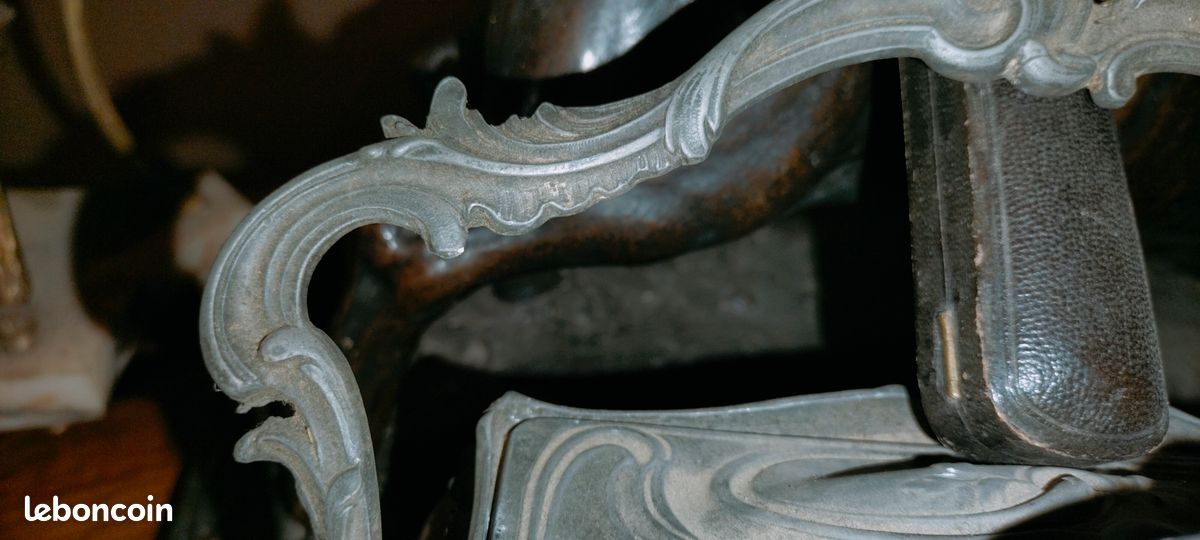 Magnifique Seau à biscuits en verre émaillé Legras pot rectangle monture Rocaille Louis XV / rare forme tombeau collection objet vitrine (image 11)