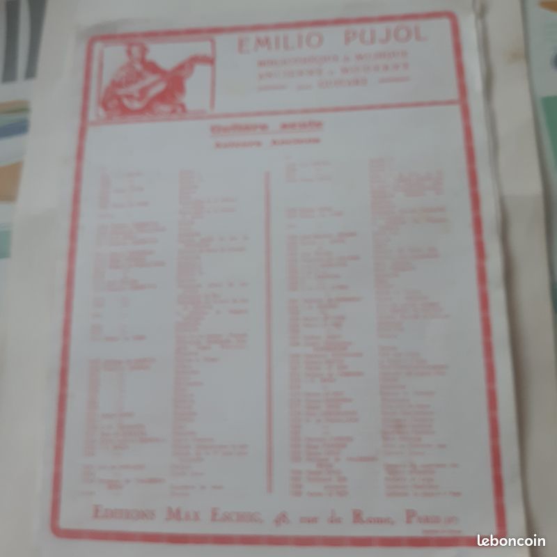 Partition pour guitarre classique (image 1)