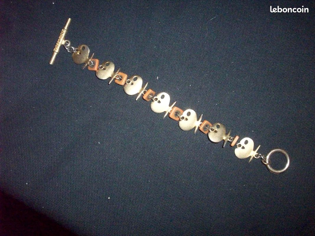 Bracelet gourmette Biche De Bère Poissons dorés & perles orange (image 3)