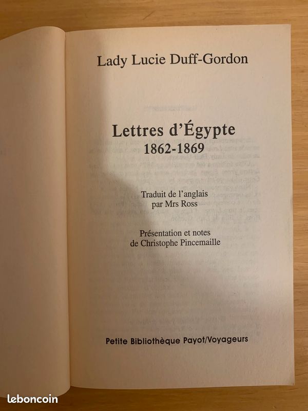 Livre ''Lettres d'Egypte 1862-1869'', L.L.Duff-Gordon 2002 (image 4)