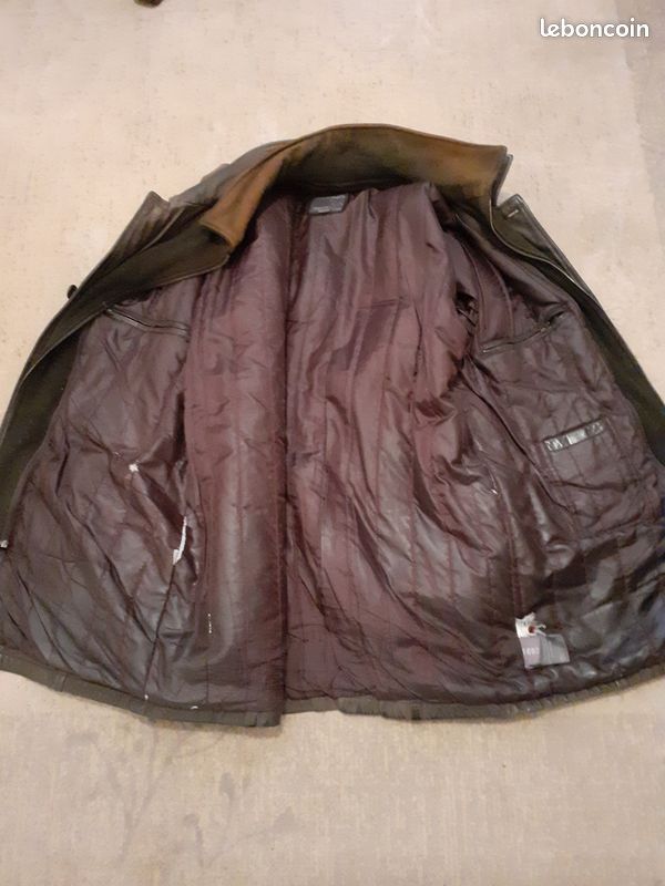 Veste cuir marron de buffle 3/4 (image 8)
