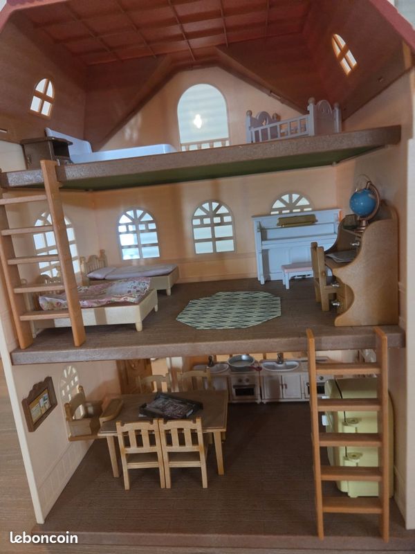 Maison aux 3 histoires et cosy cottage sylvanian + meubles (image 4)