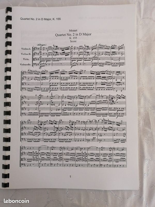 Partitions multiples Quartet Mozart (12 unités) (image 2)