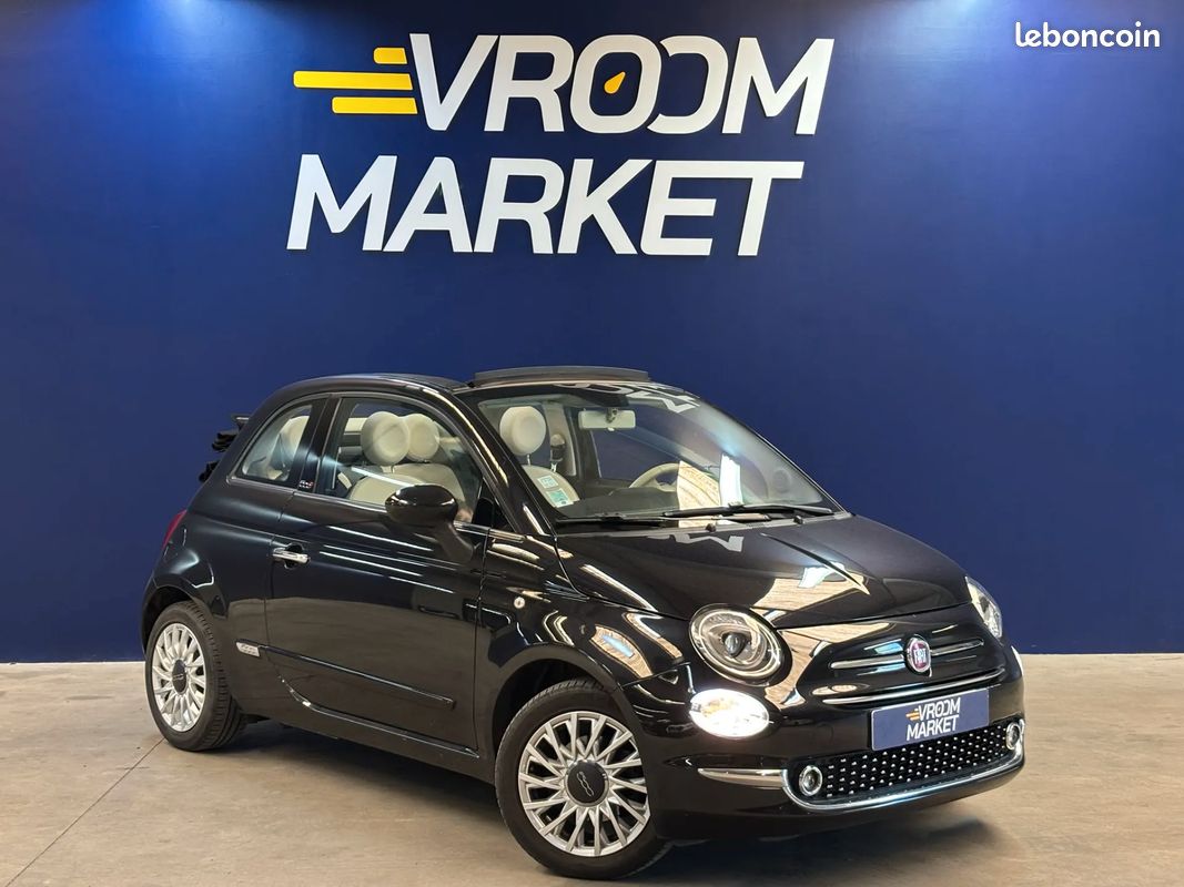 FIAT 500 1.2 69ch 69 LOUNGE - 2019 - 38 000 km - CarPlay - Cabriolet (image 1)