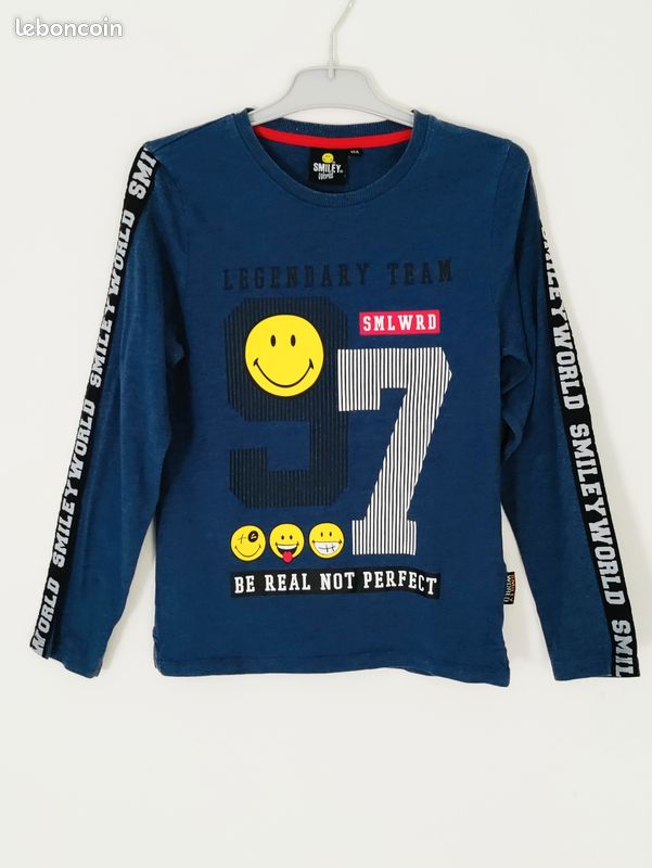 T-shirt Smiley marine 10 ans (image 1)