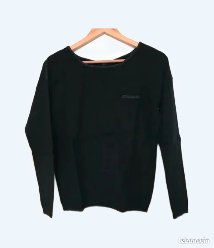Pull Fille New Look Col Noir - Bloc De Couleurs 12-13 Ans - Occasion Bon état