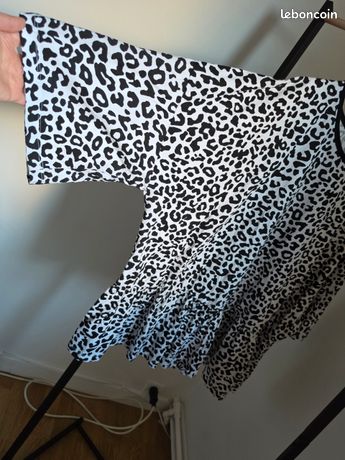 Tunique No Excuses Femme – Noir Et Blanc, Coton, Taille 40, Manches Courtes