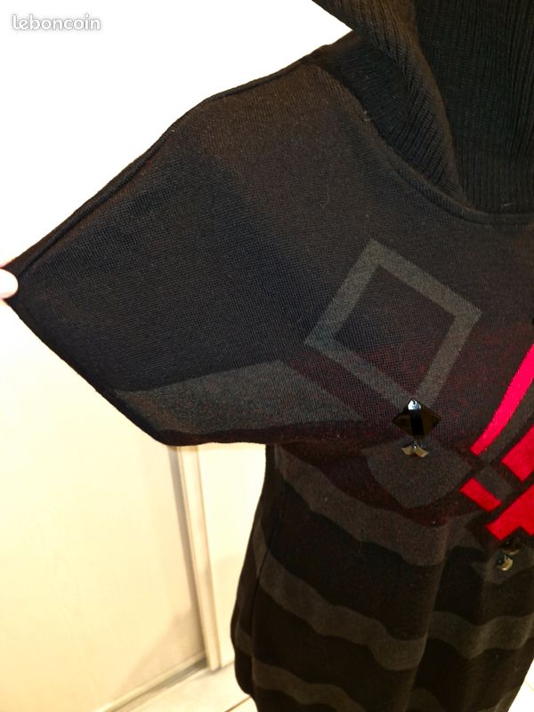 Pull Tunique En Laine Alain Murati T40 - Noir - Taille L - Style Vintage Féminin