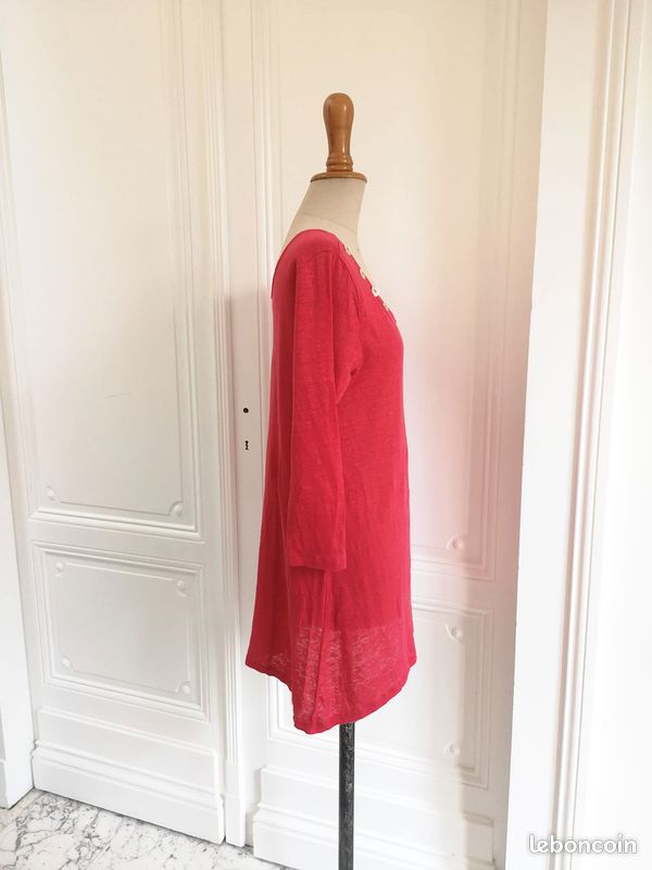 Taille 38 fr 100% lin jolie tunique rose framboise jamais portée GOzé (image 4)