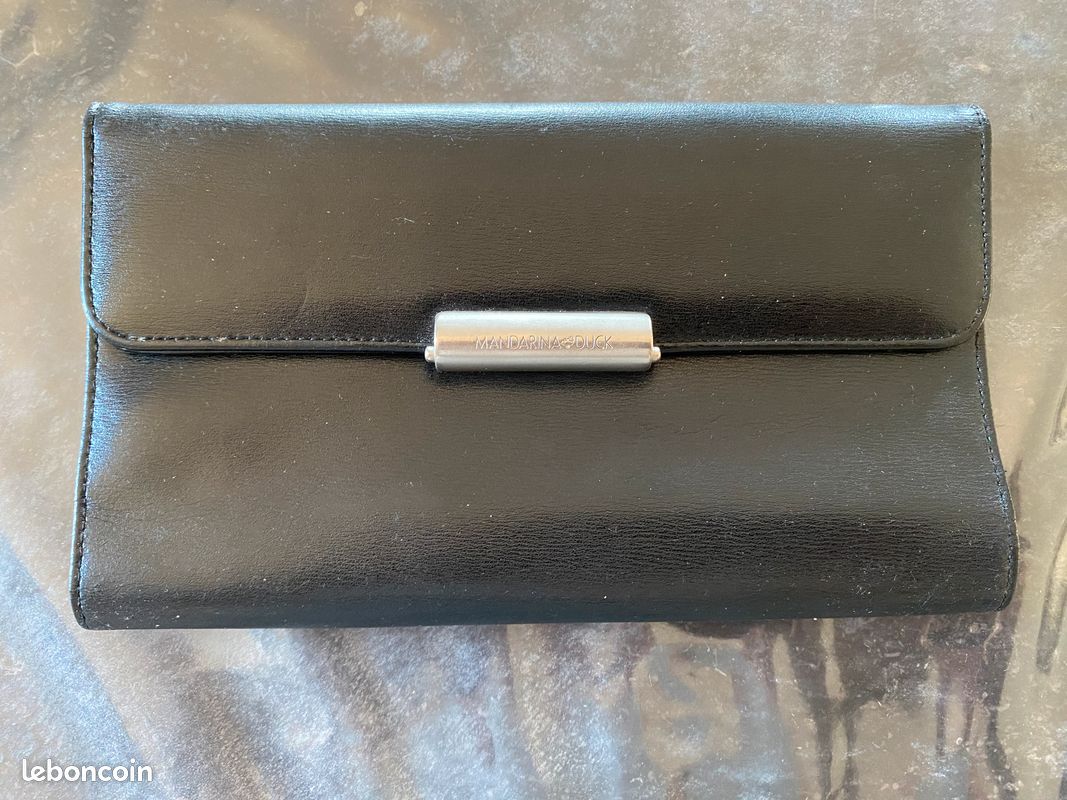 Portefeuille Mandarina Duck en cuir noir (image 1)