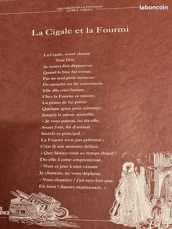 Tableau la cigale et la fourmi etain du prince (image 2)