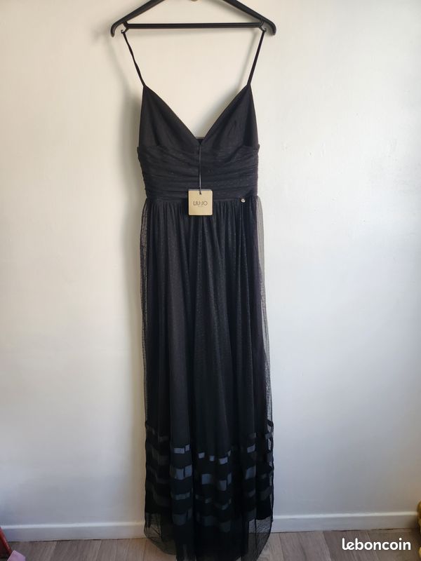 Robe longue de soirée noire en tulle - Liu Jo Milano - Neuve avec étiquette - Taille 38 (image 1)