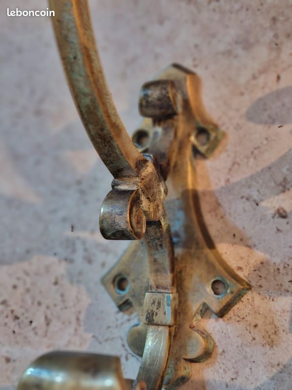 3 patères anciennes de porte bronze laiton (image 3)