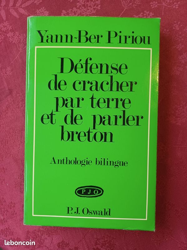 Livre rare : Défense de cracher par terre et de parler breton - Y-B Piriou (image 1)