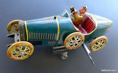JOUET COLLECTION Voiture Miniature TOLE Lithographiee 1960s BUGATTI I-970 Ballon Cord K74 (image 1)