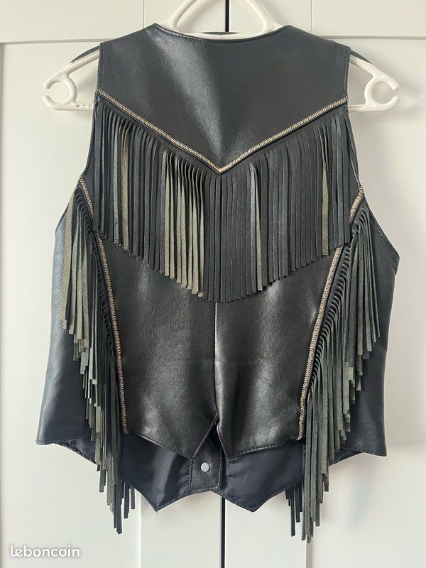 Blouson Veste En Cuir Style Indien Cow-boy Pour Femme Taille M - Neuf Sans étiquettes