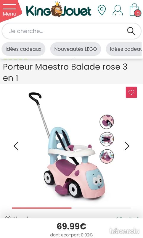 Porteur Maestro Balade Rose en Jeux Jouets