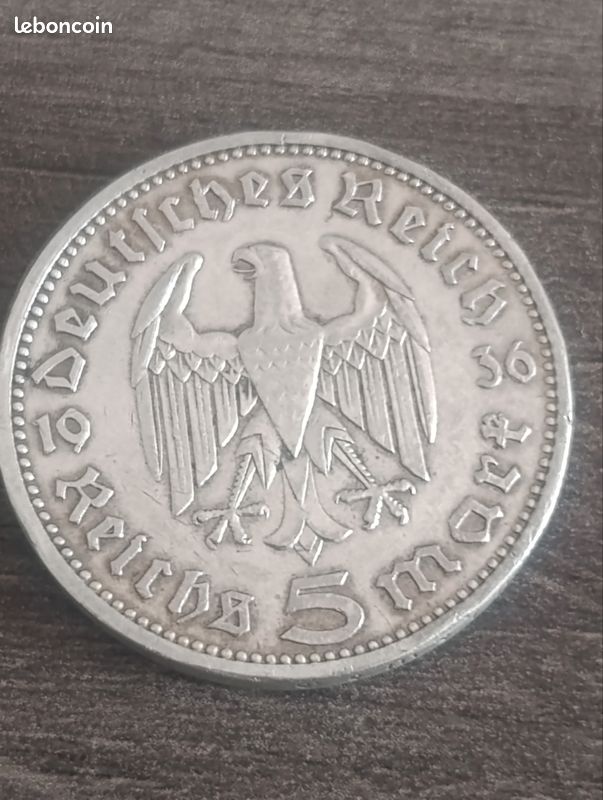 Pièce allemande en argent 5 mark (image 6)