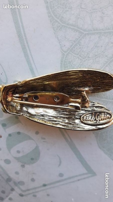 Broche Cigale Ciselée En Argent Massif 925/1000 - Bijou Vintage Poinçonné - Occasion