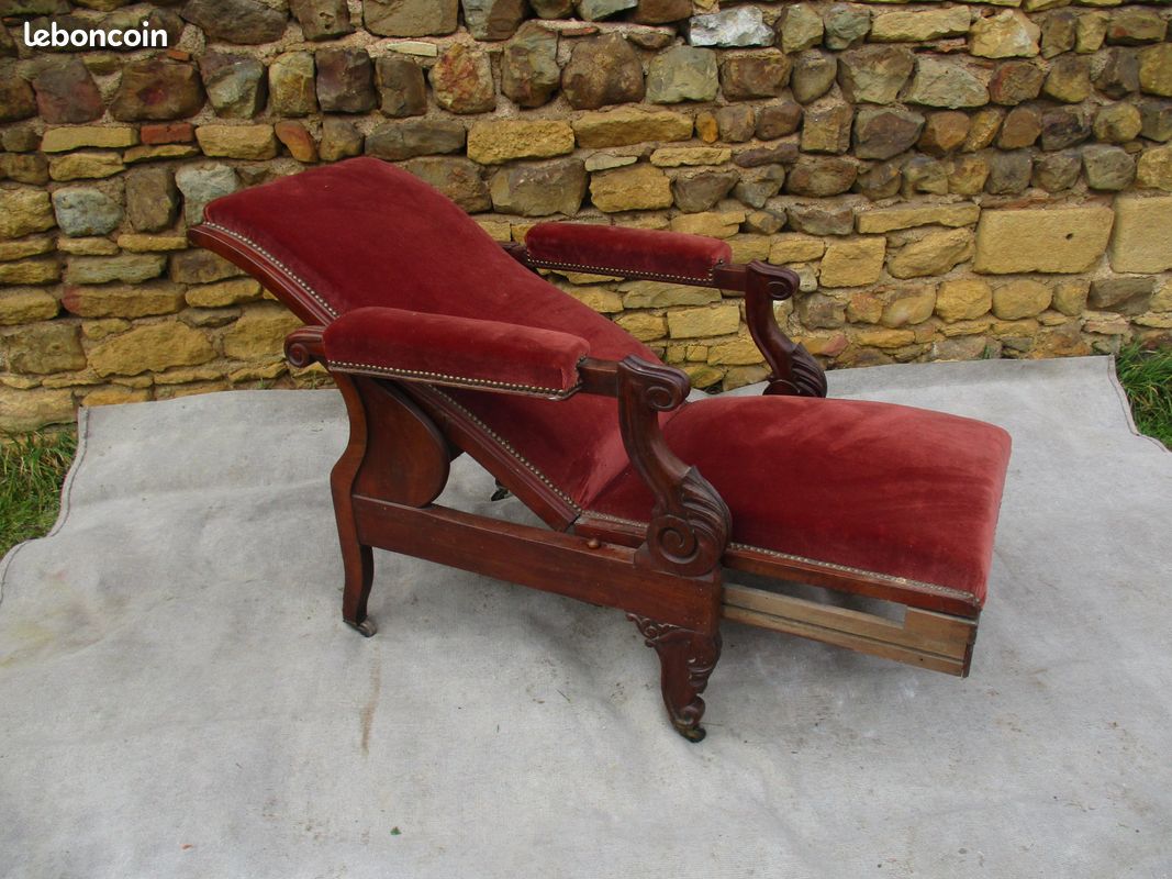 Ancien fauteuil a systeme a dossier inclinable (image 2)